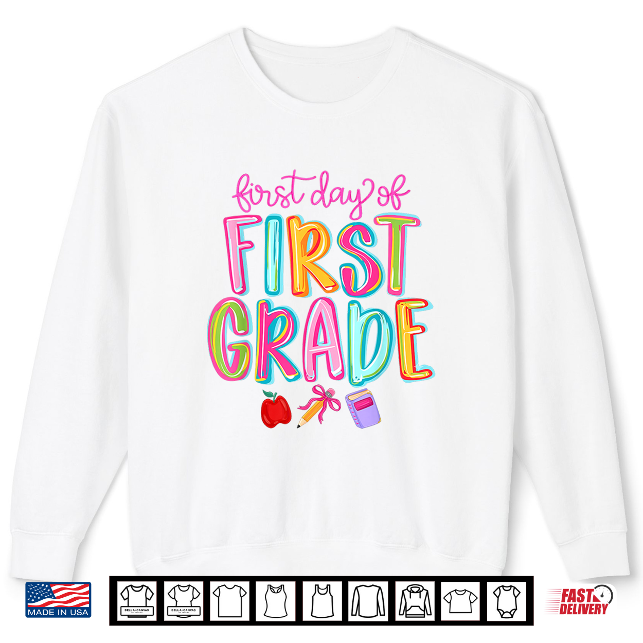 Preppy First Day Of 1St Grade Back To School Kid Shirt Preppy First Day Of 1St Grade Back To School Kid Shirt