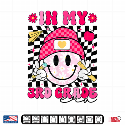 Design In My Third Grade Era Back to School Groovy Teachers Shirt