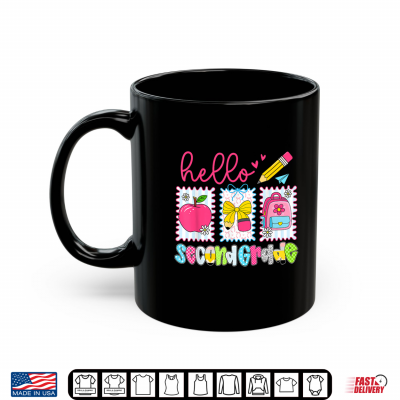 Mug Preppy Hello Second Grade Team Back to School Teachers Kids Shirt