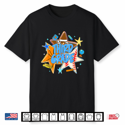 Retro Back To School Stars Team Sports Third Grade Kid Shirt