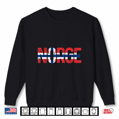 Sweatshirt Norge Flag Norway Norwegian Shirt