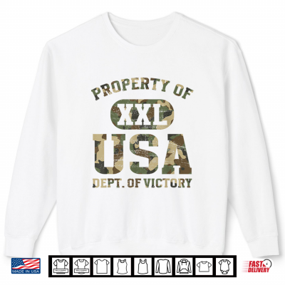 Sweatshirt Property of USA Department of Victory Patriotic America Camo Shirt