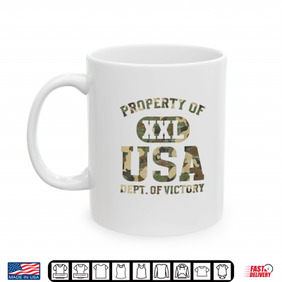 Mug Property of USA Department of Victory Patriotic America Camo Shirt