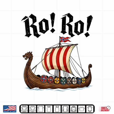 Design Ro Ro Viking Ship Norway Norwegian Flag Norge Men Women Kids Shirt