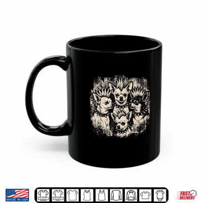 Mug Vintage Punk Chihuahua Mohawk Spiked Collar Rock Dog Lover Shirt