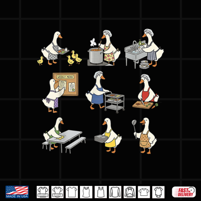 Design Cute Silly Goose Lunch Lady Cafeteria Worker School Staff Shirt