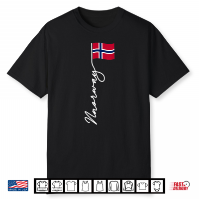 Norge Norway Flag Norwegian Nordic Signature Men Women Kids Shirt