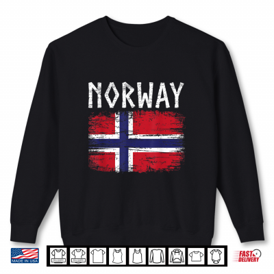 Sweatshirt Norway with Norwegian Flag Men Women Kids Shirt