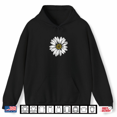 Hoodie Vintage Daisy Blossom Wildflower Art Daisy Flower Lovers Shirt