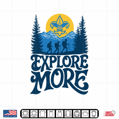 Design Explore More Hiking Scouts BSA Cub Scouting Outdoor Performance Shirt