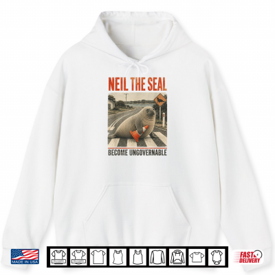 Hoodie Neil the Seal Become Ungovernable Cute Animal Traffic Cone Shirt