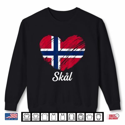 Norway Skal Norwegian Norge Flag Heart Roots Women Kids Shirt 2 Sweatshirt Norway Skal Norwegian Norge Flag Heart Roots Women Kids Shirt