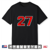 Class Of 2027 Red Letterman Style Class Of 27 Swag Gift Shirt