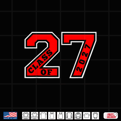 Design CLASS OF 27 RED GRADUATE CLASS OF 2027 GIFT SWAG Shirt