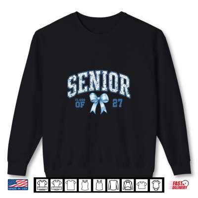 Sweatshirt Class of 2027 Senior Coquette Bow Toile Floral Graduation Shirt