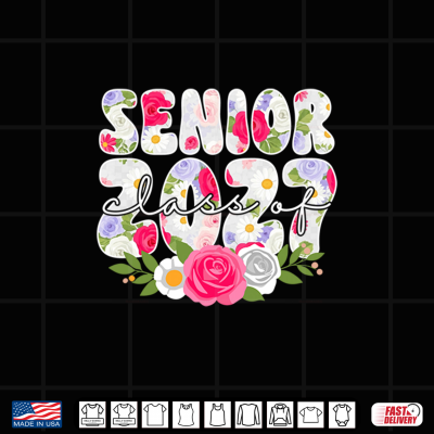 Design Girls Senior 2027 class of 27 graduation floral for women Shirt