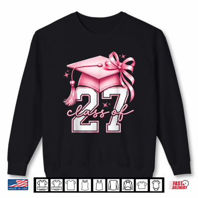 Sweatshirt Pink Coquette Bow Senior 27 Class of 2027 Senior Girls Shirt