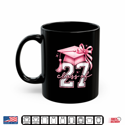 Mug Pink Coquette Bow Senior 27 Class of 2027 Senior Girls Shirt