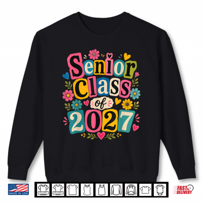 Sweatshirt Retro Senior 27 Class of 2027 Groovy Floral Graduation Shirt