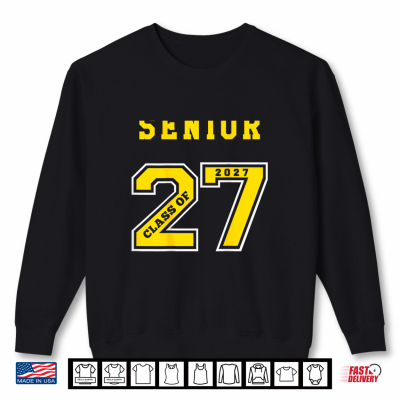 Sweatshirt Senior 2027 Back Gold Class of 27 Jersey Graduation Gift Shirt