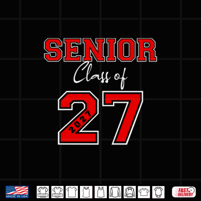 Design Senior 2027 BACK Red Senior class of 27 Graduation gift Shirt