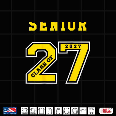 Design Senior 2027 Back Gold Class of 27 Jersey Graduation Gift Shirt