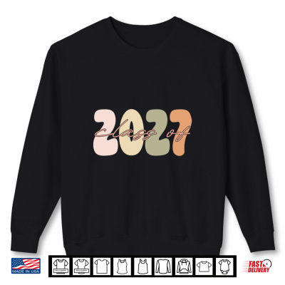Sweatshirt Senior 2027 class of 27 groovy bold Shirt