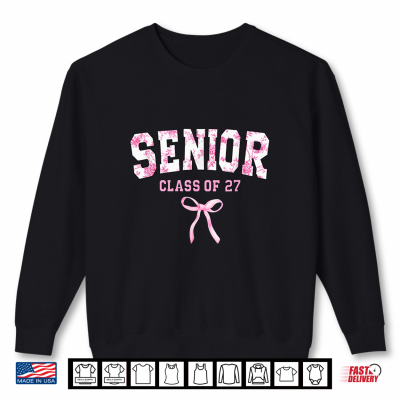 Sweatshirt Senior Class of 2027 Coquette Bow Toile Floral Senior Shirt