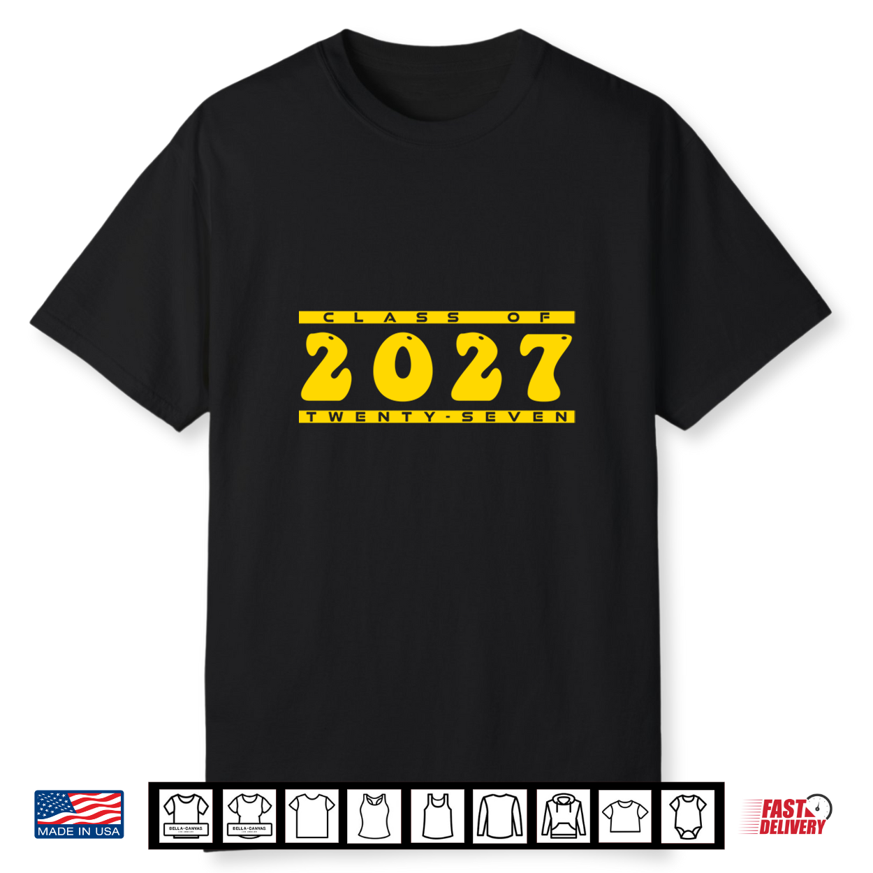 Class Of 2027 Gold Groovy Class Of 27 Swag Gift Shirt Class Of 2027 Gold Groovy Class Of 27 Swag Gift Shirt