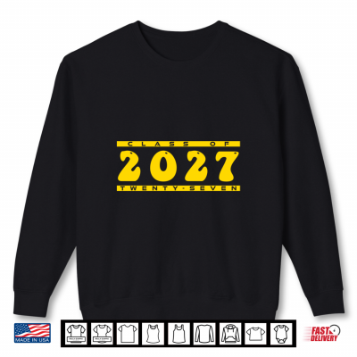 Class Of 2027 Gold Groovy Class Of 27 Swag Gift Shirt 2 Sweatshirt CLASS OF 2027 GOLD GROOVY CLASS OF 27 SWAG GIFT Shirt