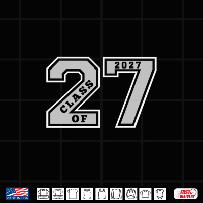 Design CLASS OF 2027 GRAY LETTERMAN STYLE CLASS OF 27 SWAG GIFT 2 Shirt