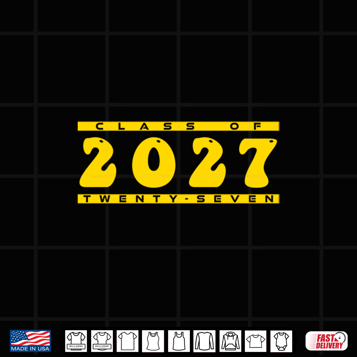 Class Of 2027 Gold Groovy Class Of 27 Swag Gift Shirt Class Of 2027 Gold Groovy Class Of 27 Swag Gift Shirt