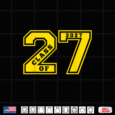 Design CLASS OF 2027 GOLD LETTERMAN STYLE CLASS OF 27 SWAG GIFT 2 Shirt