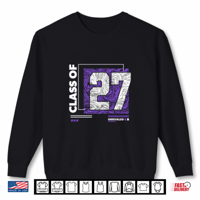 Sweatshirt Class of 2027 Graduate Urban Streetwear Style Class of 27 Shirt