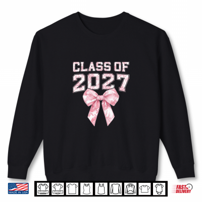 Sweatshirt Coquette Bow Preppy Class of 2027 Girly Girl 2027 Graduation Shirt