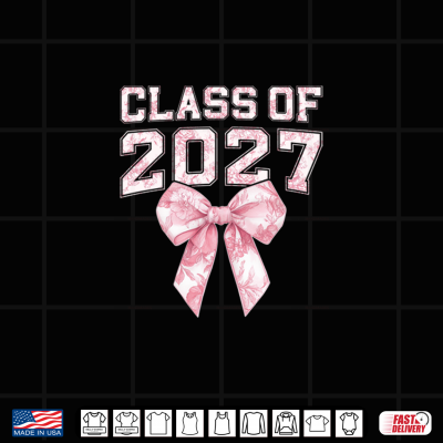 Design Coquette Bow Preppy Class of 2027 Girly Girl 2027 Graduation Shirt