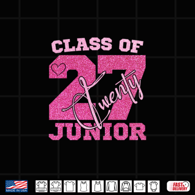 Design Junior Class of 27 Back to School High School Juniors 2027 Shirt