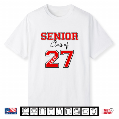 Senior 2027 Red Jersey Senior Class Of 27 Graduate Gift Shirt
