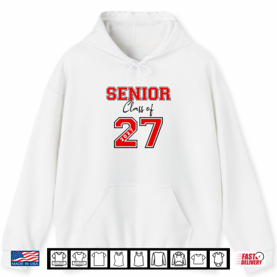Hoodie Senior 2027 Red Jersey Senior class of 27 Graduate gift Shirt