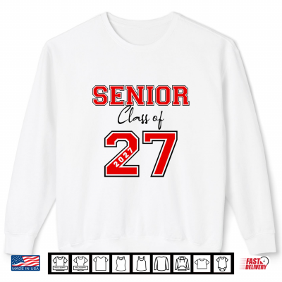 Sweatshirt Senior 2027 Red Jersey Senior class of 27 Graduate gift Shirt