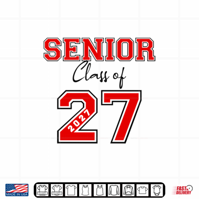 Design Senior 2027 Red Jersey Senior class of 27 Graduate gift Shirt
