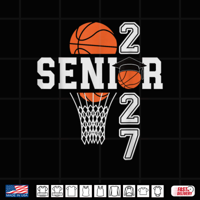 Design Senior 27 Class of 2027 Basketball Player Team Graduation Shirt