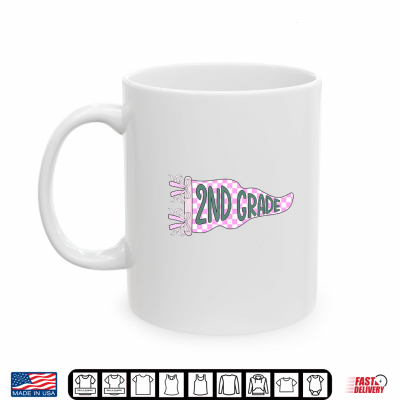 Mug Checkered Pennant First Day of Second Grade Teacher Student Shirt