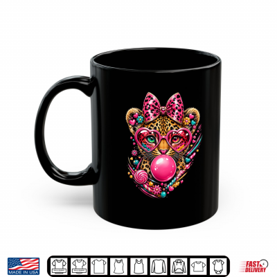 Mug Coquette Bow Leopard Blowing Bubble Gum Shirt