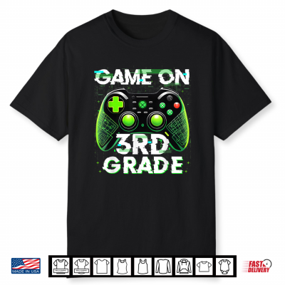Game On Third Grade Funny Video Game Back To School Kid Shirt