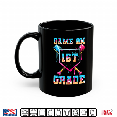 Mug Game On First Grade Baseball Back to School Kid Shirt