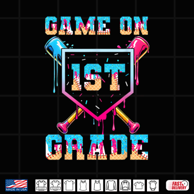 Design Game On First Grade Baseball Back to School Kid Shirt