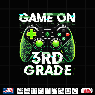 Design Game On Third Grade Funny Video Game Back to School Kid Shirt