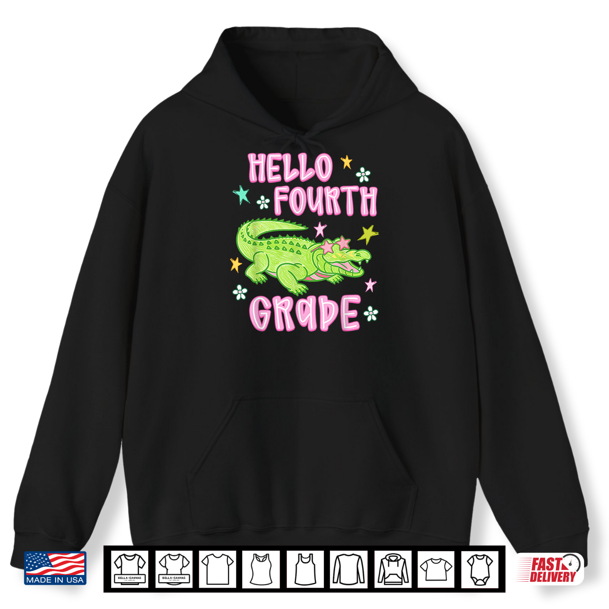 Hello 4Th Grade Team Alligator Back To School Teacher Kid Shirt Hello 4Th Grade Team Alligator Back To School Teacher Kid Shirt