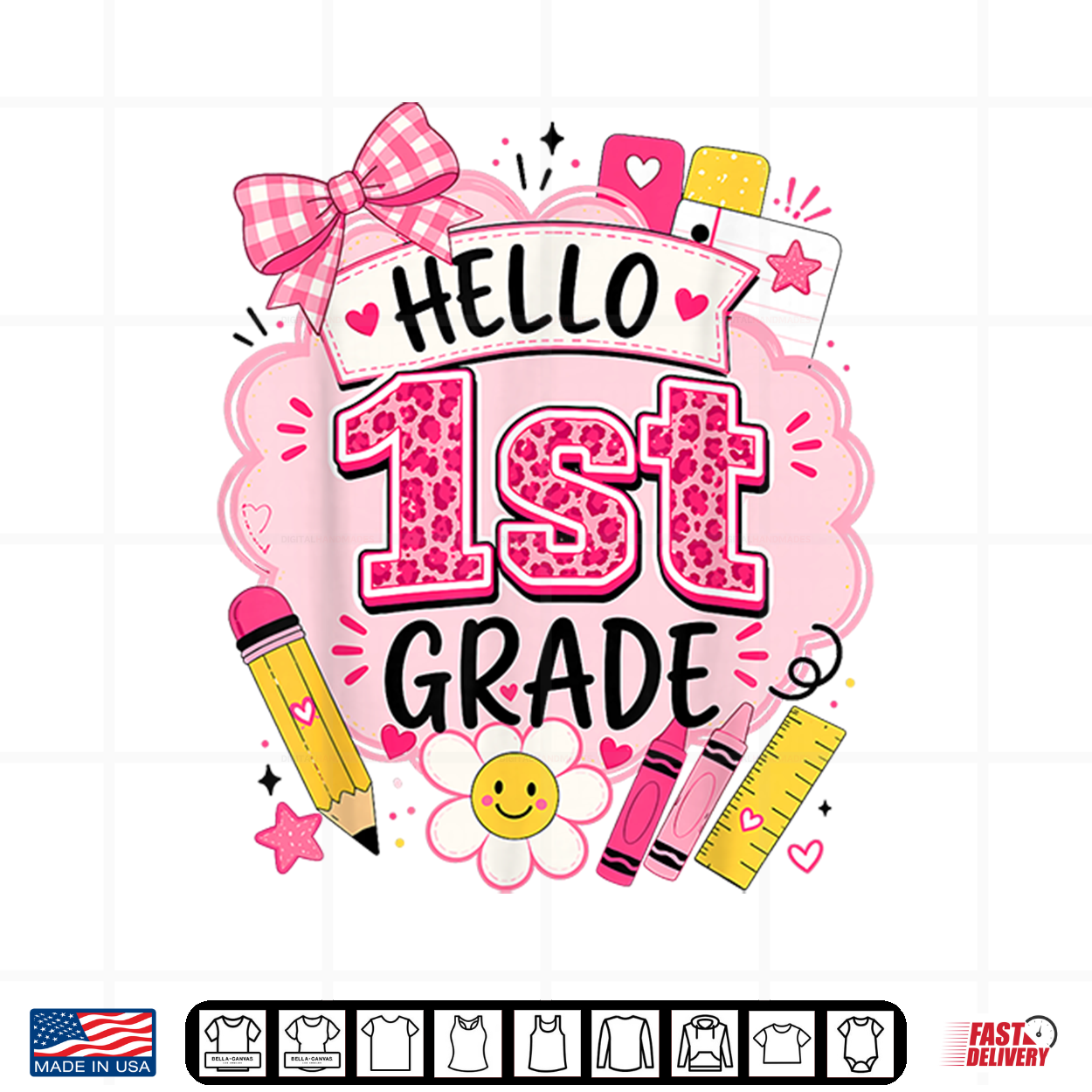 Hello 1St Grade Back To School Teacher School Supplies Shirt Hello 1St Grade Back To School Teacher School Supplies Shirt